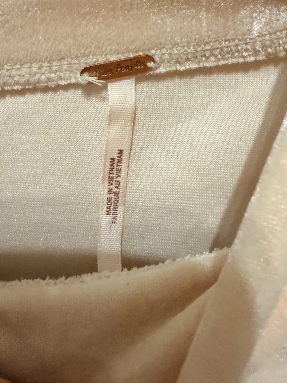 Free People Soft Puff Sleeve Mock Neck Top - Beige Sz Small